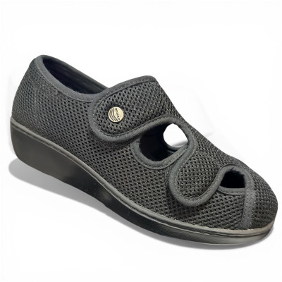 Romulo Sandalia Textil Negro Mujer Ref 3190